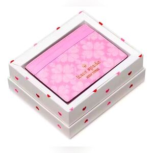 NWT KATE SPADE Boxed Spade Flower Pink Card Holder